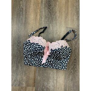 Black and White Heart bustier Womens size Med